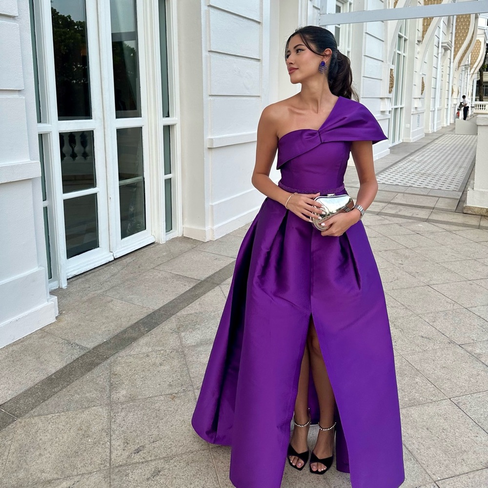 Sachin and Babi purple dress